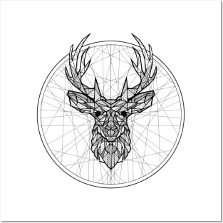 Geometric Stag Posters and Art